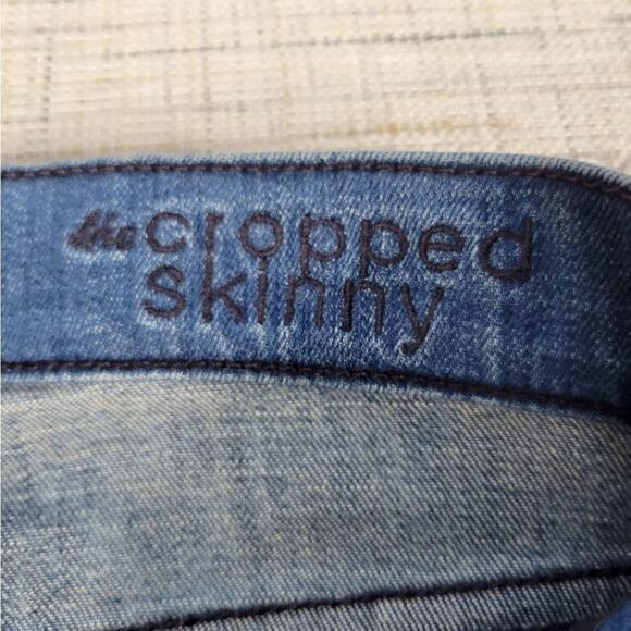 7 For All Mankind‎ 7FAM Women's Cropped Skinnies Chevron Jeans Size 24 - Picture 5 of 7